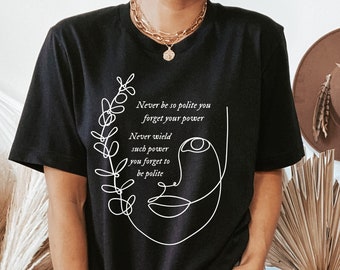 Taylor Line Art Shirt, Minimalist Sweatshirt, Fall Crewneck, Mindset Sweater, Never Forget Your Power and Remain Polite, Gift for Teenager