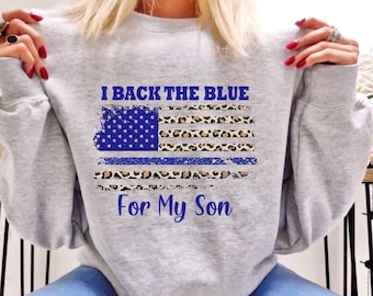 Police Mom Shirt: Thin Blue Line Support - Gift for Police Wife
