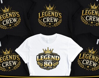 80th Birthday Shirt, The Legend Turns 80, Personalized 80th Birthday Gift, Vintage 1946 Birthday Party Tee, Family Matching Birthday Shirts