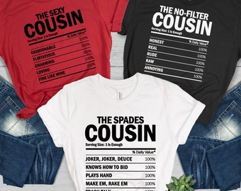 Cousins Shirts Family Reunion T-Shirts Customized Groups TShirts Matching Family Tees Funny Cousin Crew Tops Family Gathering Shirt Unisex