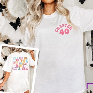 40th Birthday Shirt Chapter 40 T-Shirt Retro Birthday Girl TShirt Birthday Partry Shirts Womens 40th Party Tees, 40th Bday Gifts for Women