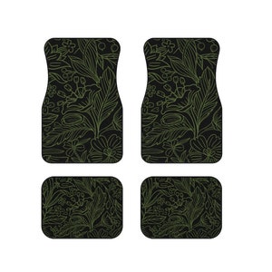 Green Car Floor Mats for Car Mats Sage Green Hippie Floor Mats Abstract Boho Car Mats Cute Boho Vehicle Car Mat Set of 4 Cat Mats for Women