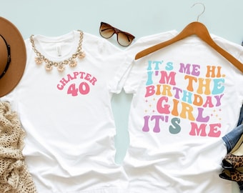 40th Birthday Shirt Women – Chapter 40 Retro Birthday Girl T-Shirt | Funny 40th Party Tees, Matching Birthday Shirts, Bday Gifts for Her