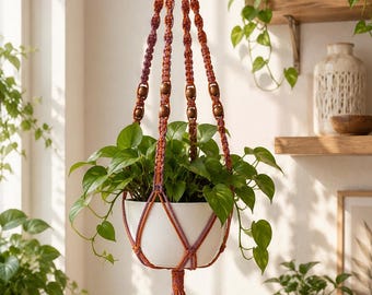 Handmade Macrame Plant Hanger | Hanging Planter Holder | Indoor Plant Decor | Boho Plant Hanger | Gift For Plant Lover | Multiple Sizes