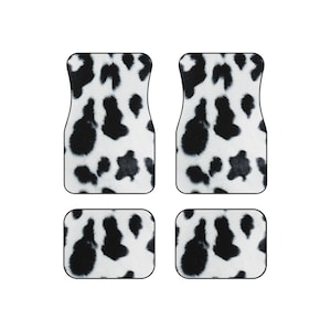 Car Floor Mats for Car Cow Print Car Mats, Animal Print Floor Mats for Car Mats for Women Car Gift, Front & Rear Custom Car Mat Girl