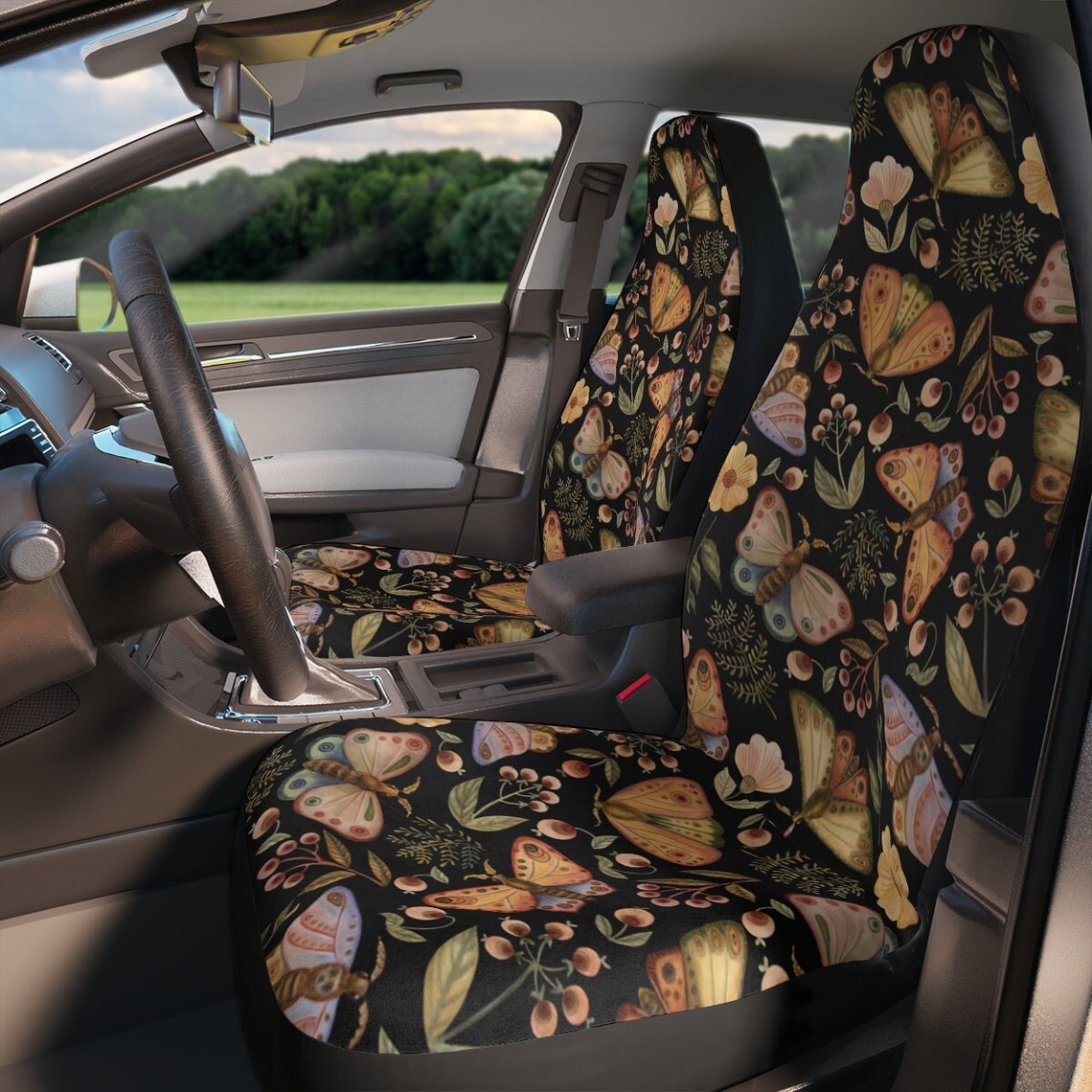 Car Seat Covers Boho Luna Moth Cute Car Accessories for Etsy
