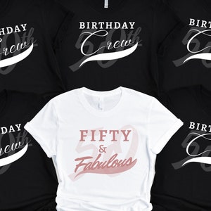 50. Geburtstag T-Shirt 50th und Fabulous T-Shirt Geburtstag Crew T-Shirts Geburtstag Squad Shirts 50th Bday Tee Birthday Party Tees Bday Geschenk für Sie