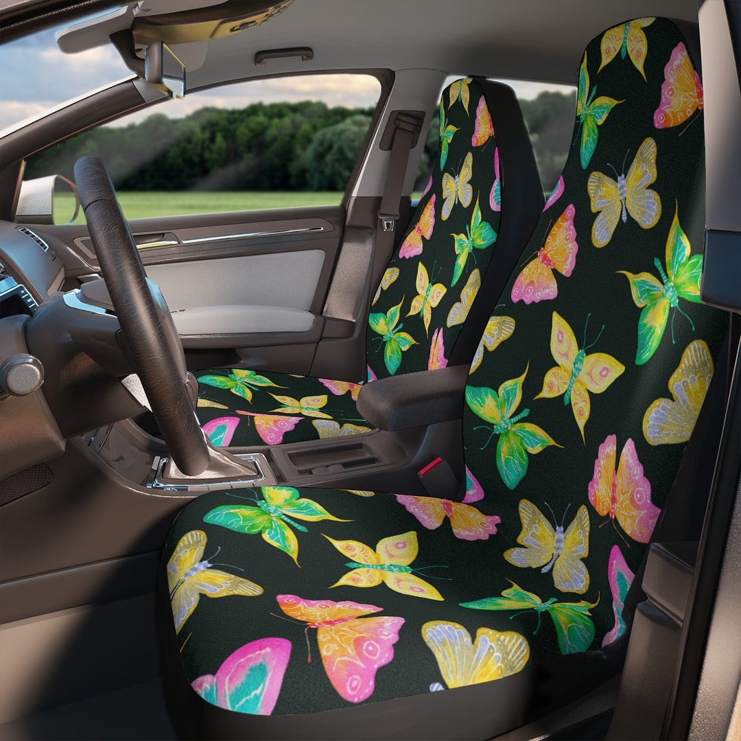Colorful Butterfly Print Pet Car Seat Cover