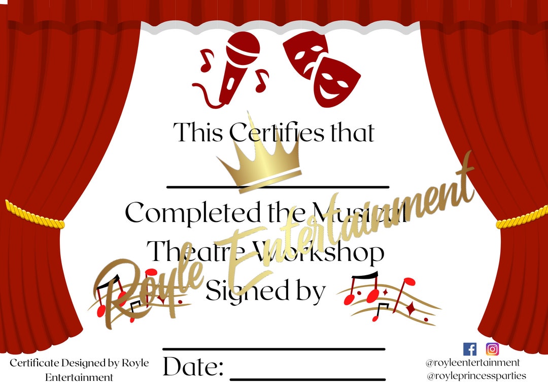 Musical Theatre Certificate for Workshops and Schools, Performing Arts ...