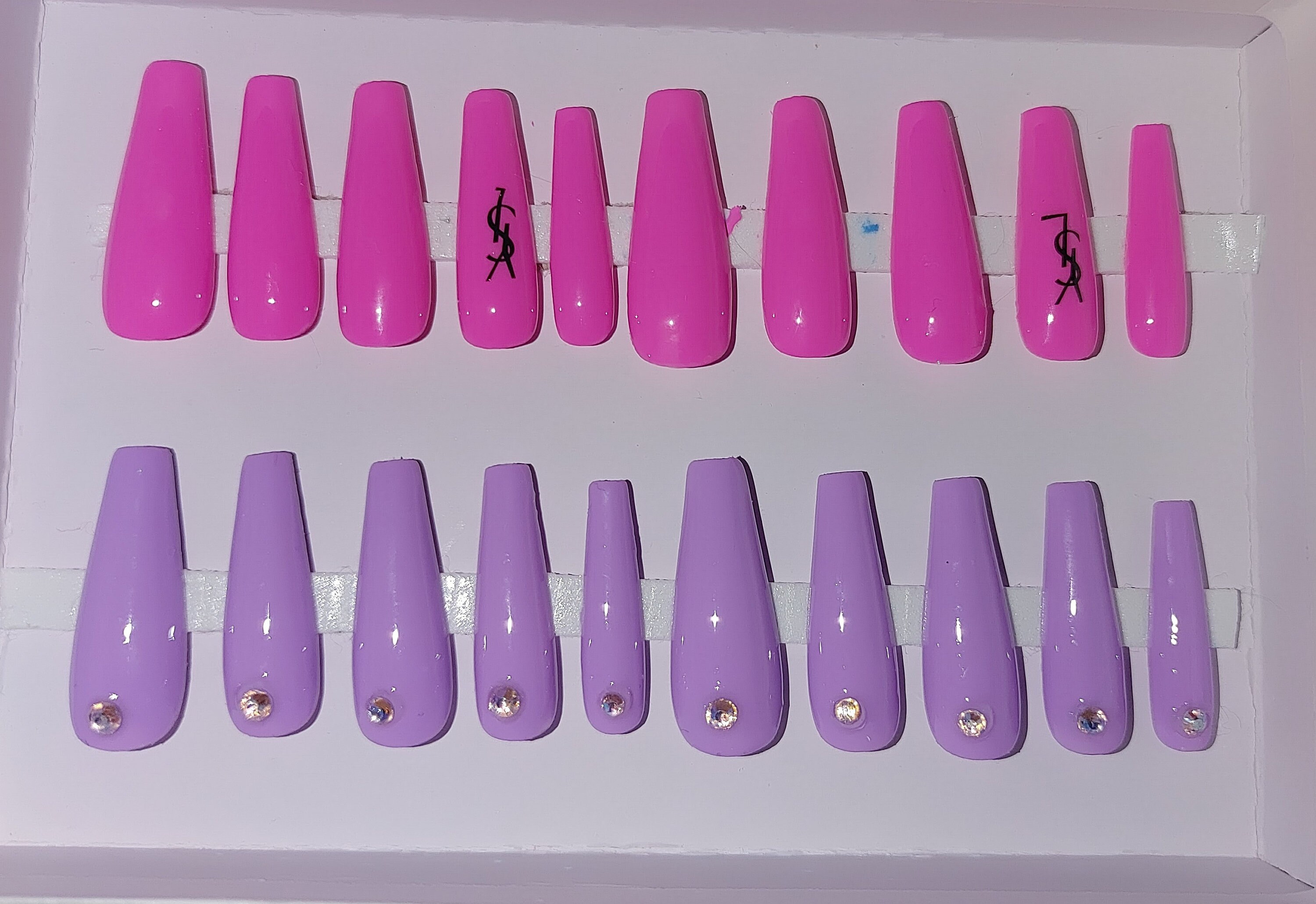 Designer coffin press on nails and lavender coffin press on Etsy