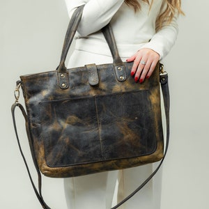 large leather tote bag