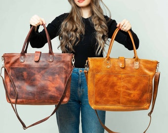 Large Leather Tote Bag Leather Laptop Bag Leather Handbag Shoulder Bag Gifts For Women Gifts For Her Cross Body Bag