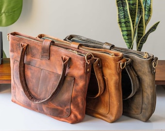 Leather Tote Bag Leather Laptop Bag Shoulder Bag Gifts For Women Bags And Purses Gifts For Her Cross Body Bag