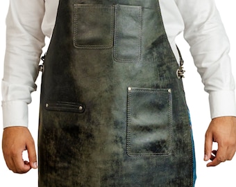 Leather Apron, Woodworking Apron, BBQ Apron, Grilling Apron, Heavy Duty Apron 100% Leather