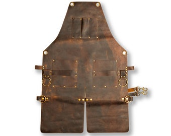 Leather Apron With Split Leg For Woodworking Apron  Welding Apron - Blacksmith Apron - Heavy Duty Apron 100% Leather