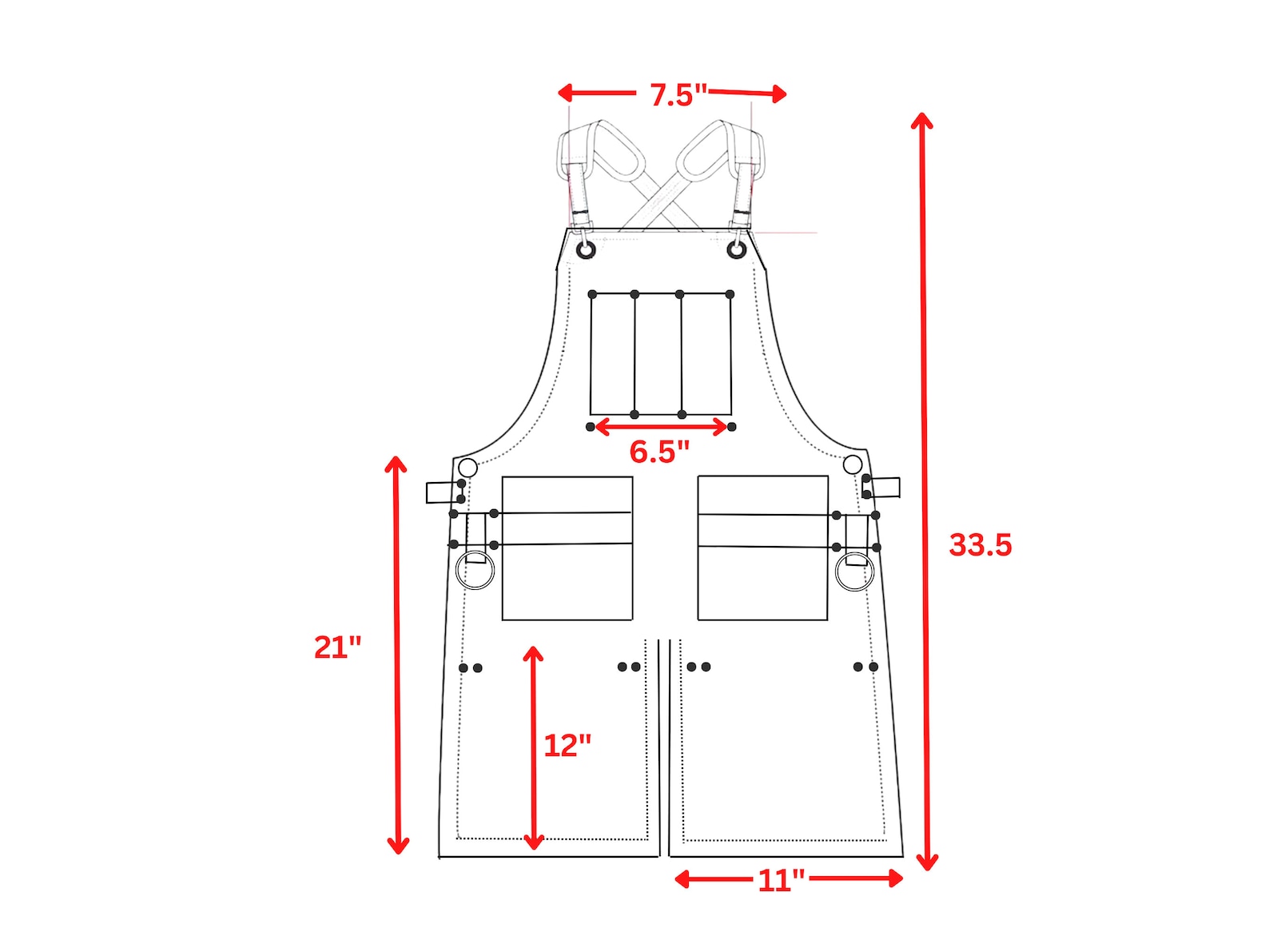 Leather Apron With Split Leg for Woodworking Apron Welding Apron