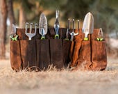 Garden tool bag, Leather gardening bag, Garden tool storage, Leather tool organizer, Garden Tool tote, Garden storage bag, Leather tool tote
