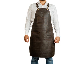 Leather Apron for Woodworking Apron Cooking Apron, BBQ Apron, Grilling Apron, Heavy Duty Apron 100% Leather