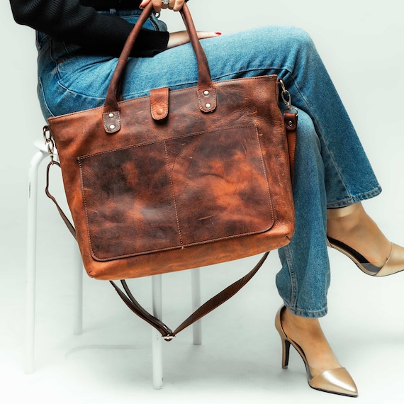 Etsy leather laptop bag sale