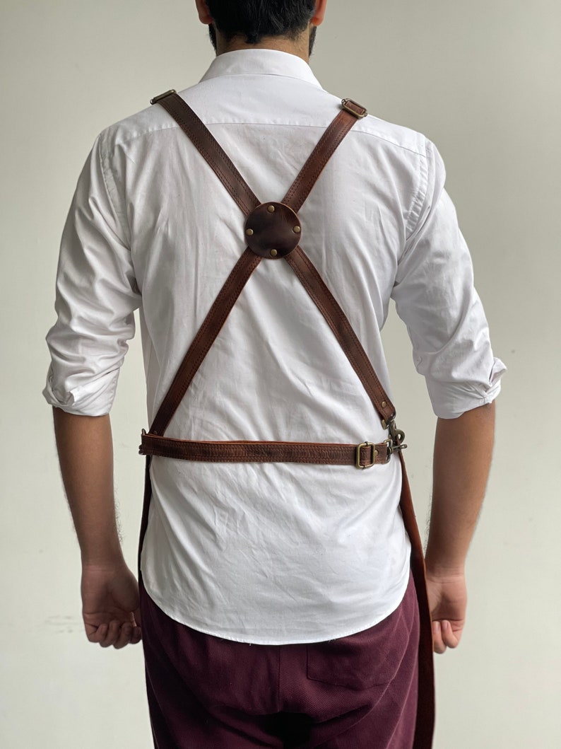 Leather Apron, Woodworking Apron, Welding Apron, BBQ Apron, Grilling Apron, Heavy Duty Apron 100% Leather image 3