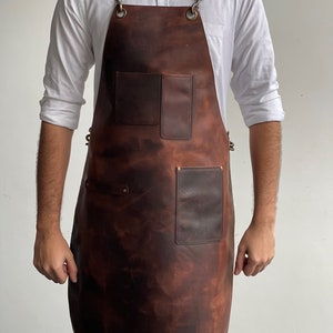 Leather Apron, Woodworking Apron, Welding Apron, BBQ Apron, Grilling Apron, Heavy Duty Apron 100% Leather image 2