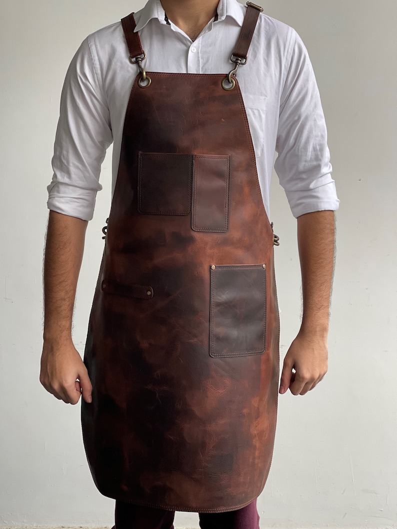 Leather Apron, Woodworking Apron, Welding Apron, BBQ Apron, Grilling Apron, Heavy Duty Apron 100% Leather image 2