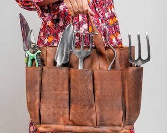 Bolsa de jardinería de cuero, Bolsa para herramientas de jardín, Almacenamiento de herramientas de jardín, Organizador de herramientas de cuero, Bolsa para herramientas de jardín, Bolsa de almacenamiento de jardín, Bolsa para herramientas de cuero