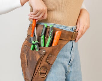 Gardening Tool Belt, Leather Gardening Belt, Garden Belt, Florist Tool Belt, Leather Gardening Gift, Hip Tool Belt, Leather Tool Belt