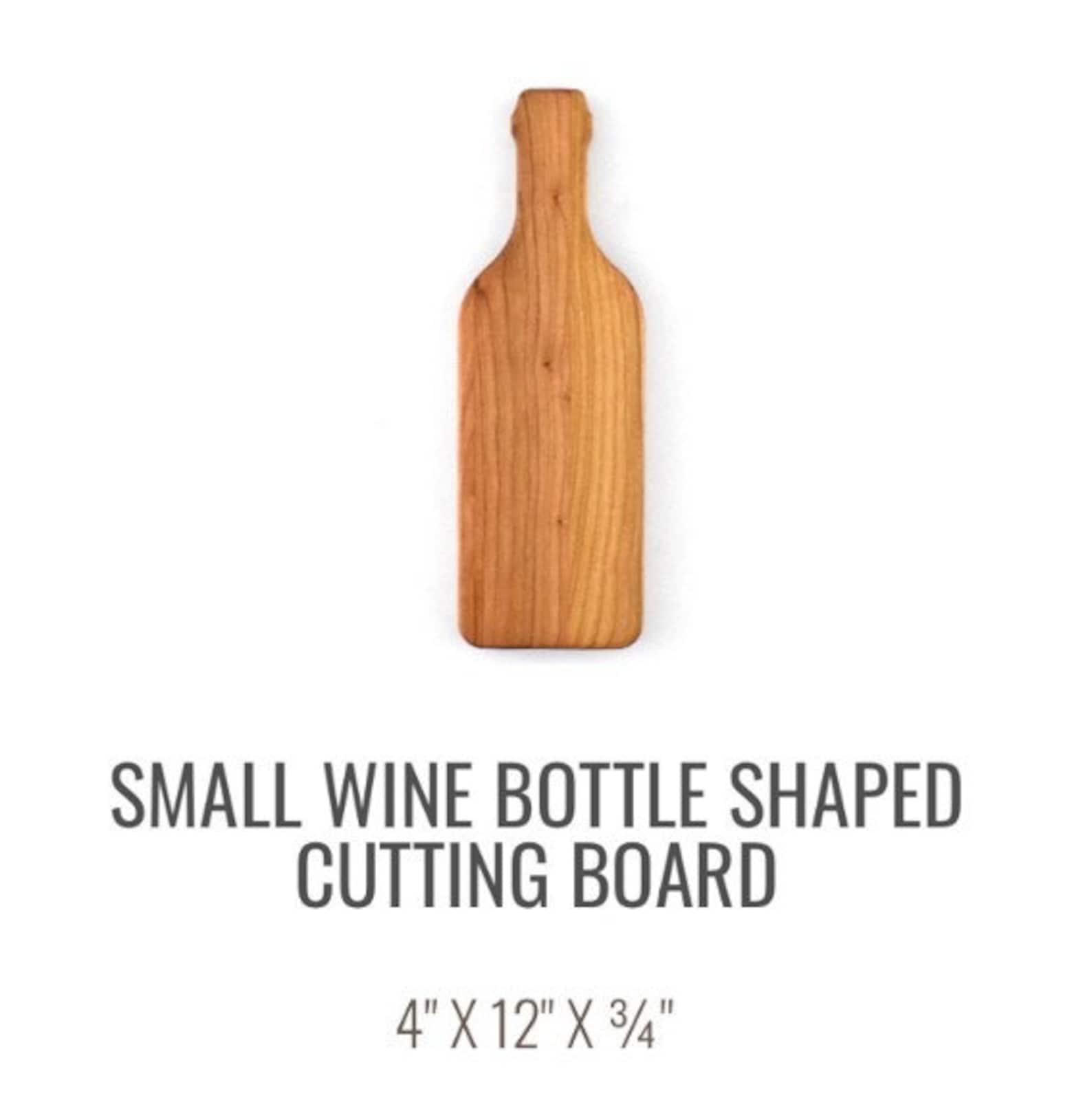 Wine Bottle Shaped Wood Cutting Board Etsy