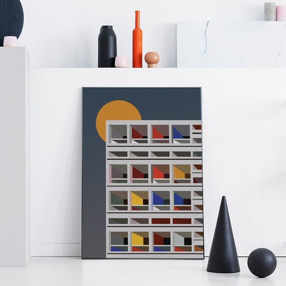 額装済/ユニテ ダビタシオン/ル コルビジェ/インテリア/アート