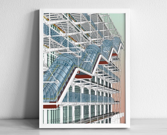 ホビー・楽器・アート Paris apartment Centre Pompidou France Modern Architecture Art Print