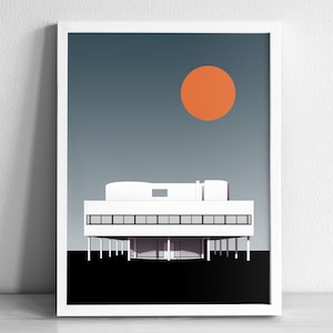 Le Corbusier Villa Savoye France Modern Architecture Art Print | Graphic Illustration Abstract Poster