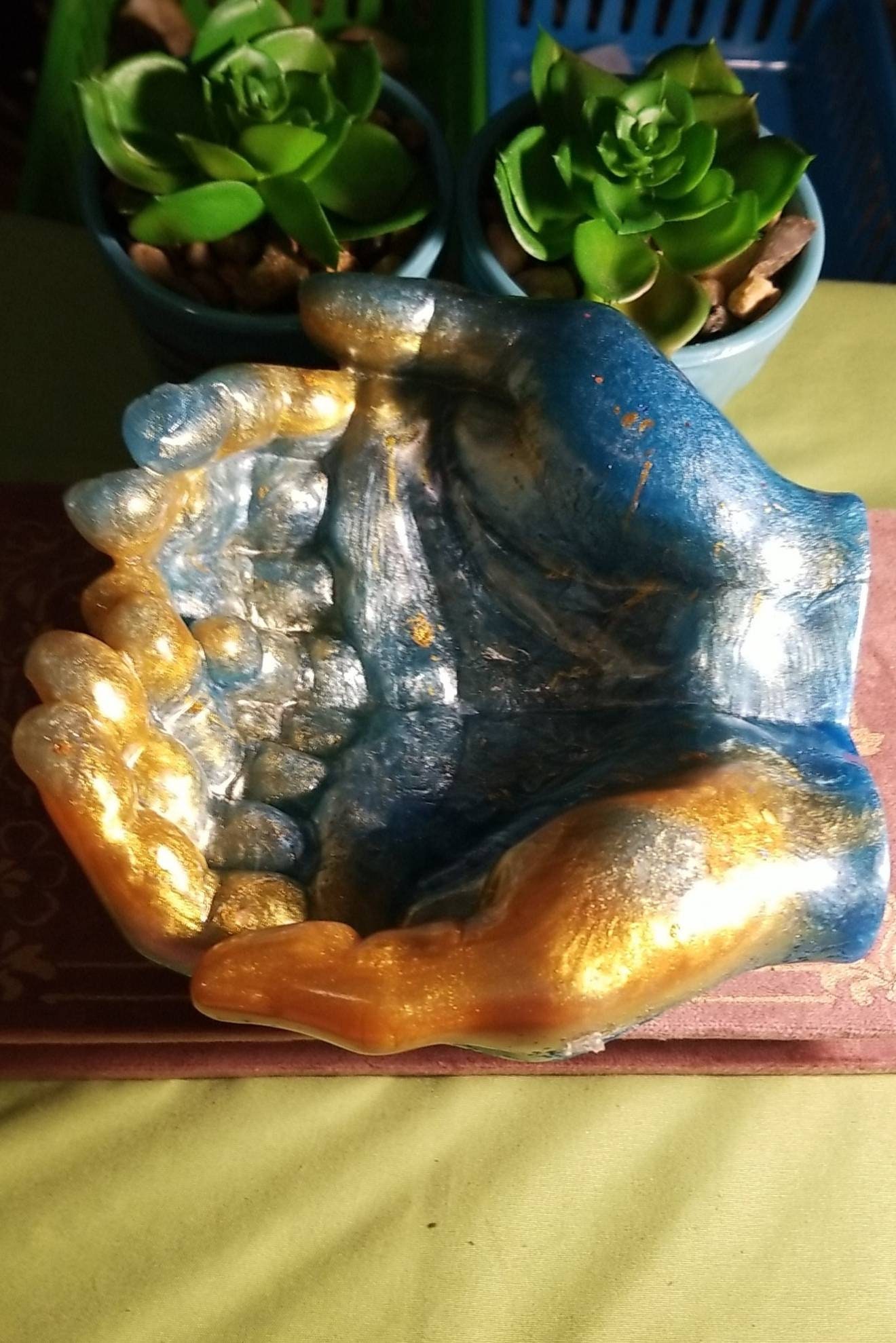 Open hands bowl/ crystal sphere holder/jewelry holder/trinket Etsy