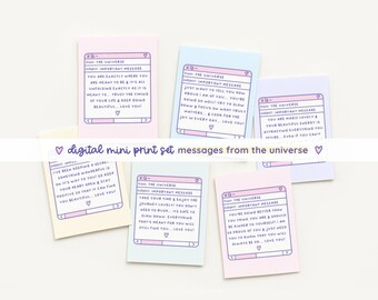 Mini Pastel Affirmation Cards: Motivational Print Set (Digital PDF)