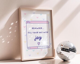 Joy Art Print: Cosy Motivational A4 PDF (Digital Download)