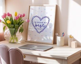 Motivational Art Print: Pastel Heart, Cosy Home Decor (A4 PDF)