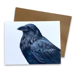 Raven Dessin Carte de vœux vierge