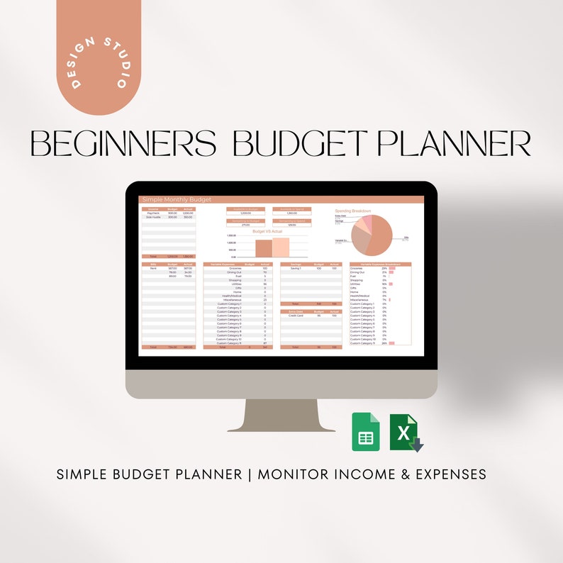 Beginners Monthly Budget Planner,simple Budget Planner,personal Finance