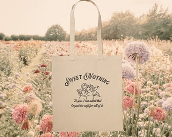 Sweet Nothings |Taylor swift | Midnight’s Tote |Handmade Gift | Reusable Bag | Sustainable 100% Cotton |Long Handle Shoulder Bag