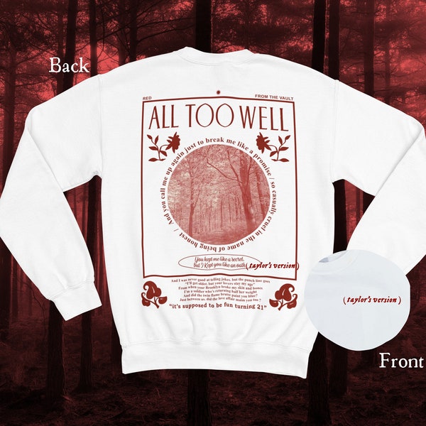 All Too Well | RED |Taylor Swift Jumper Sweatshirt | swiftie Merch |Taylor’s Version