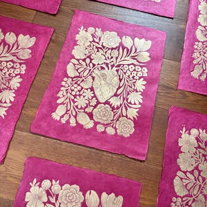 Flowering Heart linocut