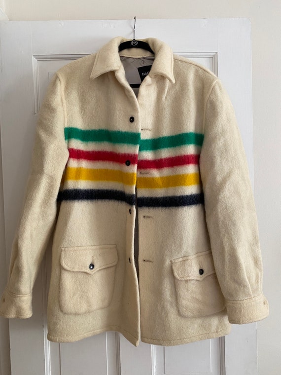 Vintage HUDSONS BAY 1960s 100 Wool Blanket Coat Jacket Etsy