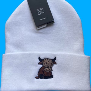 Highland Cow embroidered Beanie