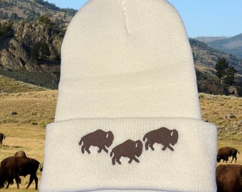 bison herd Beanie