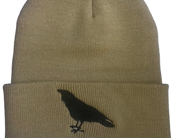 Crow bird beanie