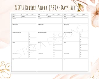 NICU Report Sheet - 3 Patients
