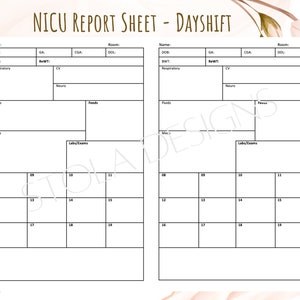 NICU Report Sheet - 2 Patients