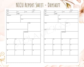 NICU Report Sheet - 2 Patients