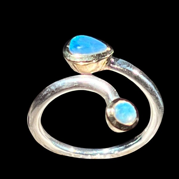 Edelopal Ring mit 2 Edelopalen