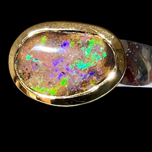 Boulder Opaal Indigo Andamooka Opaal Ring